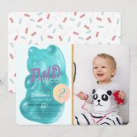 Blue Gummy Bear Two Sweet Photo 2nd Birthday