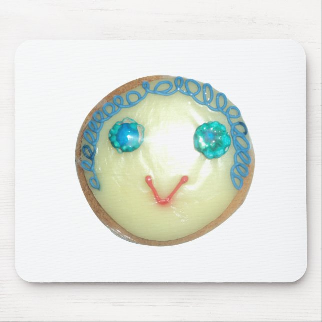 Blue Hair Emoji Art Print/Graphic Mouse Mat (Front)
