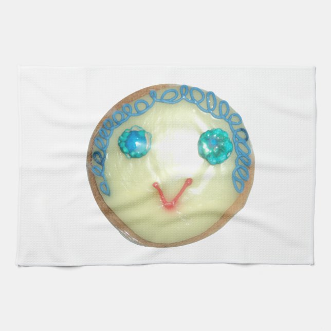 Blue Hair Emoji Art Print/Graphic Tea Towel (Horizontal)