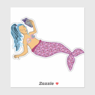 Blue Hair, Pink Tail Mermaid Reading