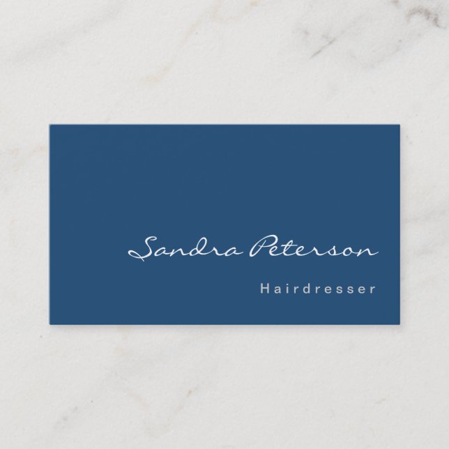 Blue Hairdresser Makeup Artist Style Consultant Business Card (Front)