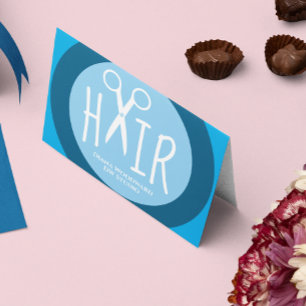Blue Hairdressers Folded Business Loyalty Card