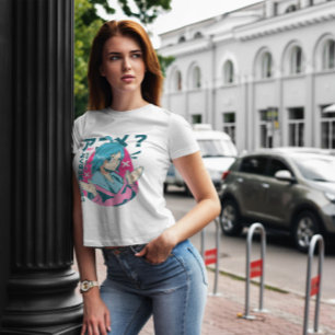 Blue Haired Anime Girl T-Shirt