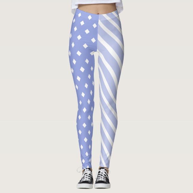 Blue Half and Half Leggings (Front)
