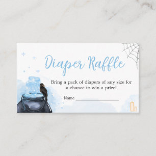 Blue Halloween A Baby is Brewing Diaper Raffle Enclosure Card