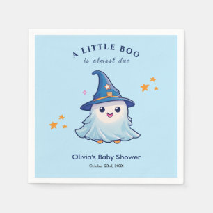 Blue Halloween A Little Boo Baby Shower Napkin