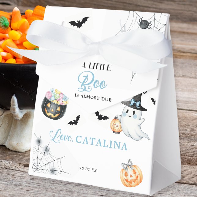 Blue Halloween Ghost Baby Shower Favour Box (Creator Uploaded)