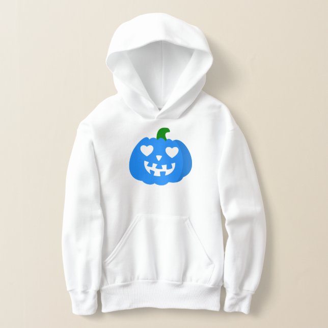 blue halloween heart pumpkin jack-o-lantern (Laydown)