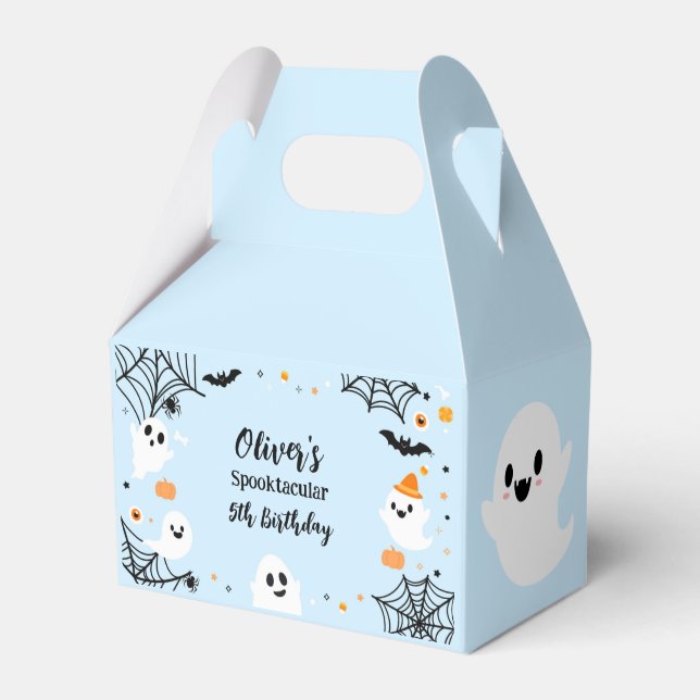 Blue Halloween Spooky Ghost Favour Box (Front Side)