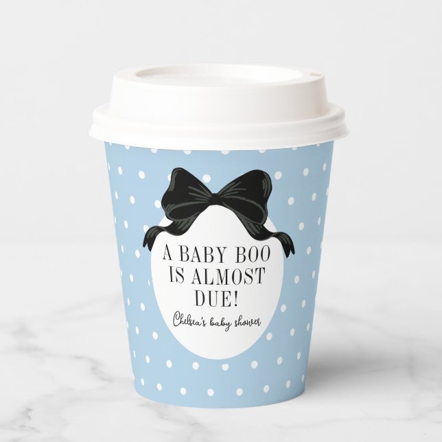 Blue Halloween Theme Baby Boo Shower Paper Cups (Front)