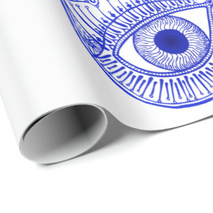 Blue Hamsa Hand / Evil Eye Defence / Hand of Mary Wrapping Paper