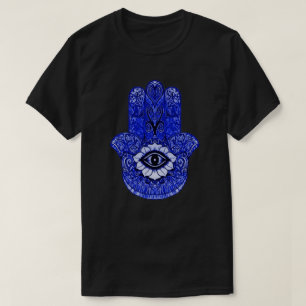 Blue Hamsa Symbol Indie Art Graphic Tee