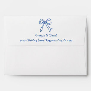 Blue Hand drawn scribble whimsical wedding Envelope