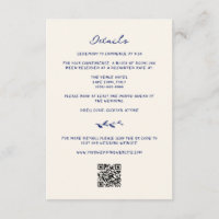 Blue Hand Drawn Wedding Details QR Code