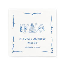 Blue Hand Drawn Whimsical Wedding