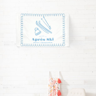 Blue Hand-Drawn Winter Après Ski Bachelorette Banner