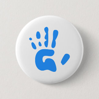 Blue Hand Print 6 Cm Round Badge