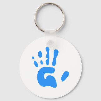 Blue Hand Print Key Ring