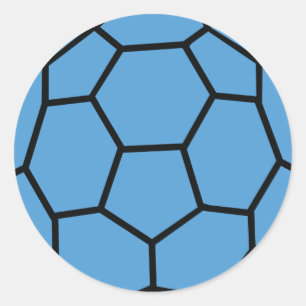 blue handball ball classic round sticker