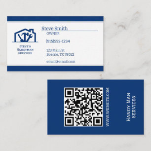 Blue Handyman Repair Business Card