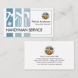 Blue Handyman Tools Tab Building Business Card