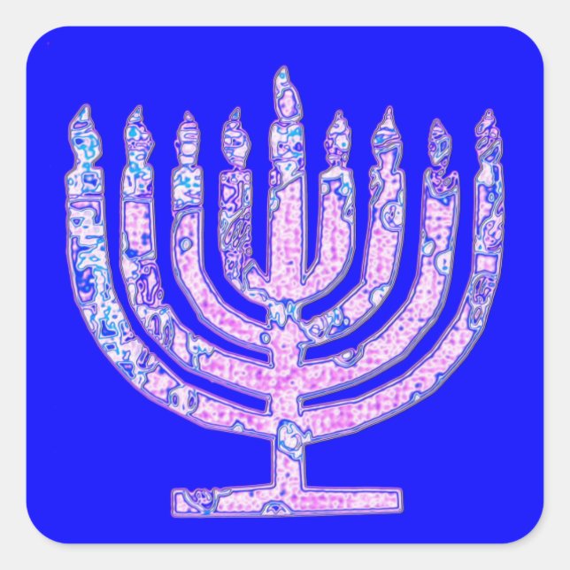 Blue Hanukkah Menorah 4Ruth Square Sticker (Front)
