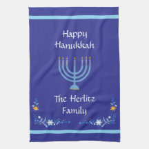Blue HANUKKAH Menorah Customise NAME