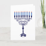 Blue Hanukkah Menorah Holiday Card<br><div class="desc">Hanukkah Menorah card</div>