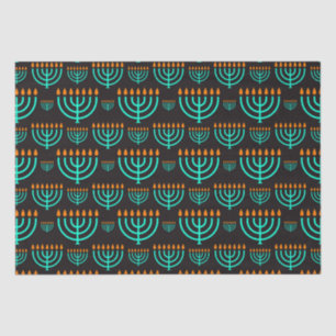 Blue Hanukkah Menorah Tissue Paper
