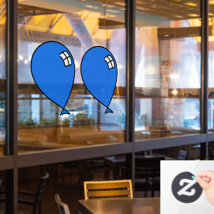 Blue Happy Balloons Twins Window Cling