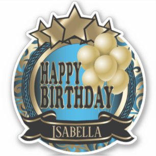 Blue Happy Birthday - Add Name