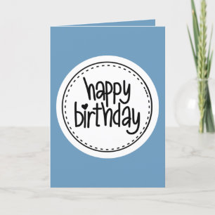 Blue happy birthday card
