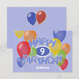 blue happy birthday cutout cookies w balloons card