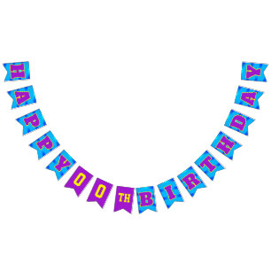 BLUE Happy Birthday   Editable Bunting