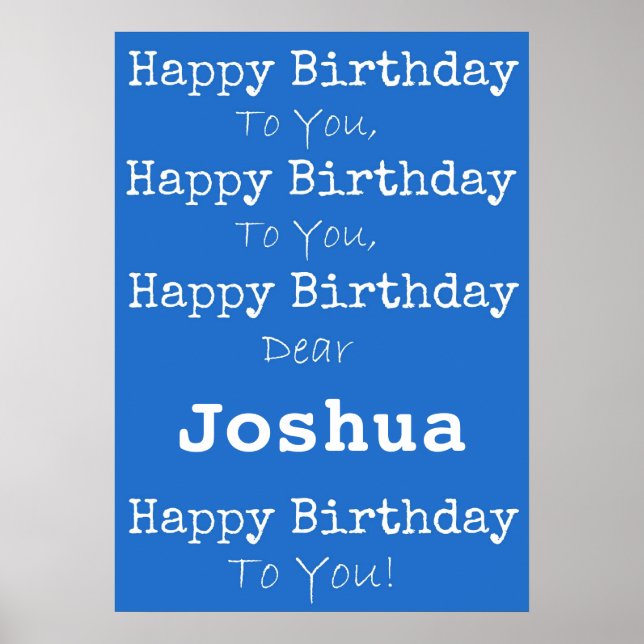 Blue Happy Birthday Poster (Front)