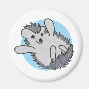 Blue Happy Cute Hedgehog Magnet