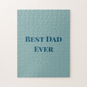 Blue happy father's day best Dad ever add text nam Jigsaw Puzzle