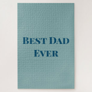 Blue happy father's day best Dad ever add text nam Jigsaw Puzzle