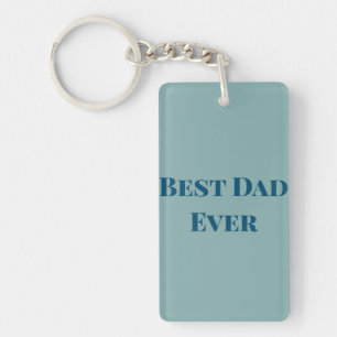 Blue happy father's day best Dad ever add text nam Key Ring