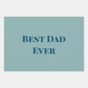 Blue happy father's day best Dad ever add text nam Wrapping Paper Sheet