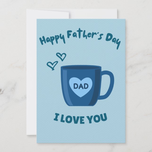 blue happy Father's Day  Invitation (Front)