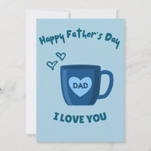 blue happy Father's Day  Invitation