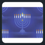 blue happy hanukkah square sticker<br><div class="desc">"blue happy hannukah" , "happy hannukah" , "jewish holidays" "seamless hannukah", "seamless channukah", "star of david", hannukah,  Hanukkah, channuka,  channukah,  chanukah,  chanukkah,  hannuka,   hebrew,   jew,  jewish,  judaica,  judaism,  menora,  menorah,  holidays, </div>