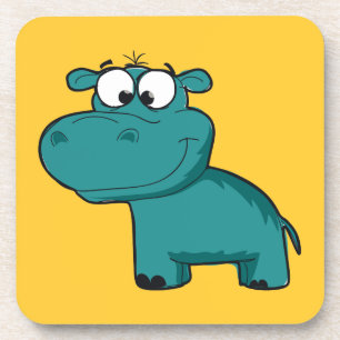 Blue Happy Hippo Coaster