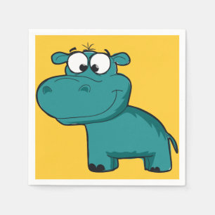 Blue Happy Hippo Napkin