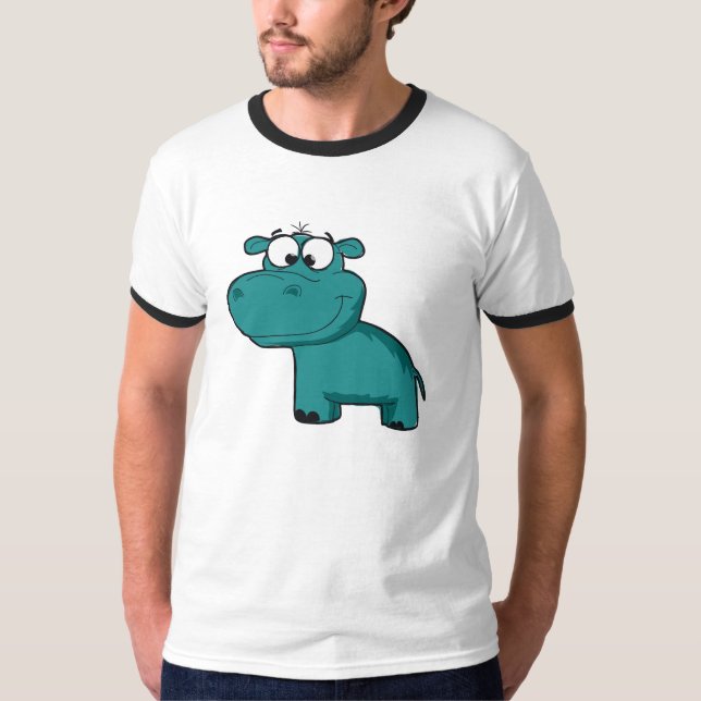 Blue Happy Hippo T-Shirt (Front)