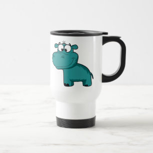 Blue Happy Hippo Travel Mug