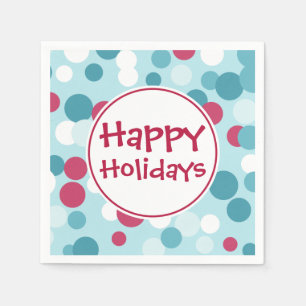 Blue Happy Holidays Napkins