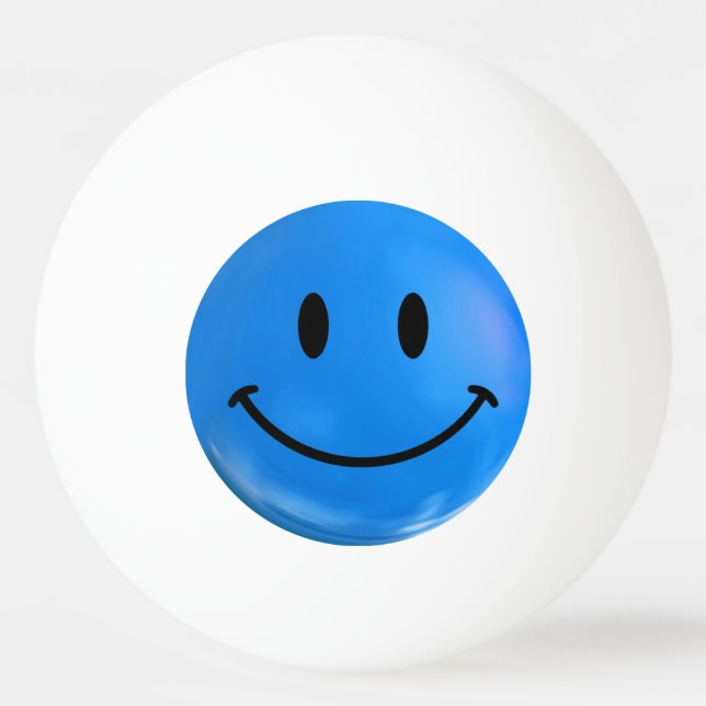 Blue Happy Sad Bi Polar Ping Pong Ball (Front)