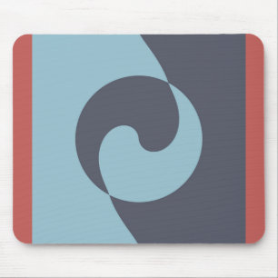 Blue Harmony over Red Mouse Mat